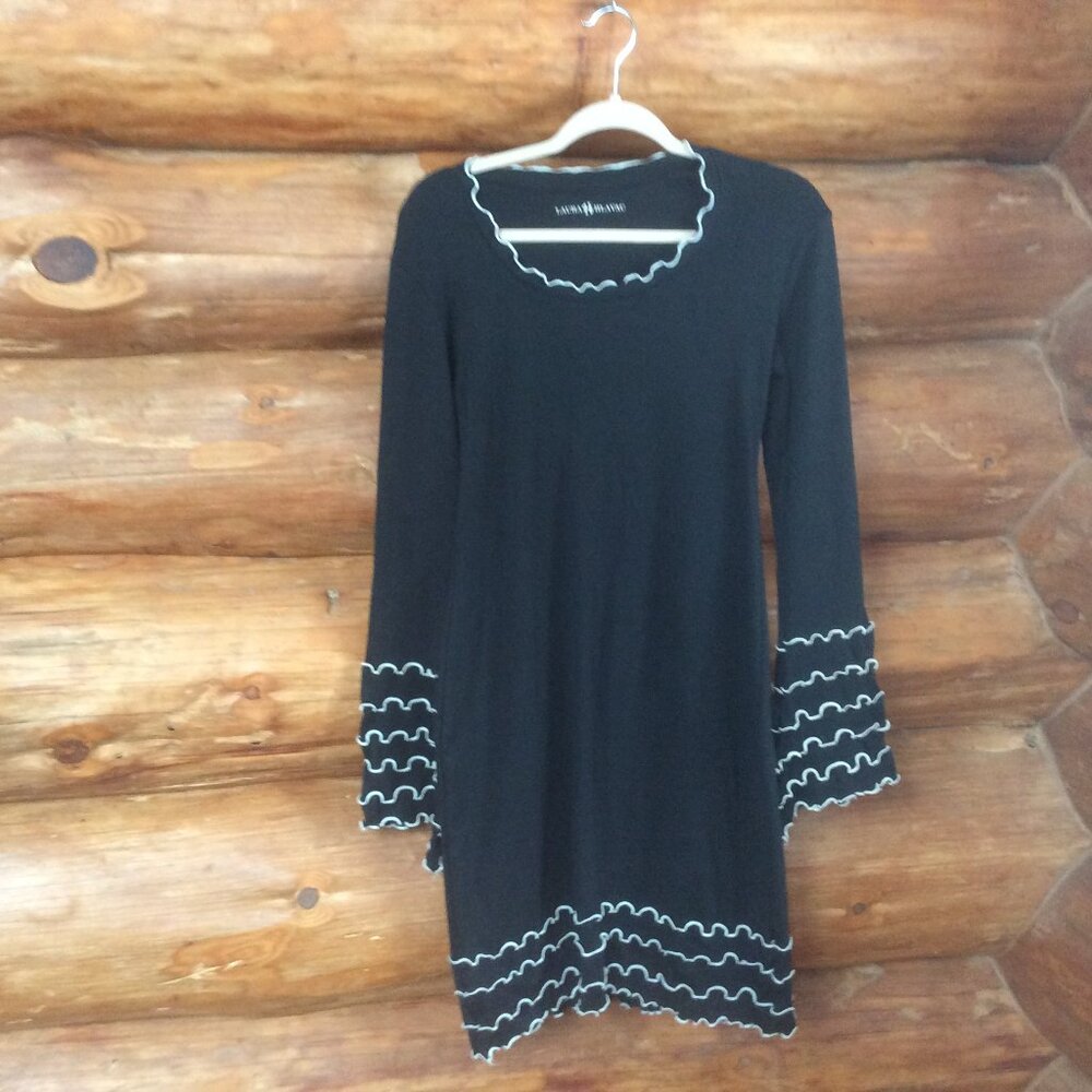 Black Women's Ruffle-Trim Dress by Laura Ashley